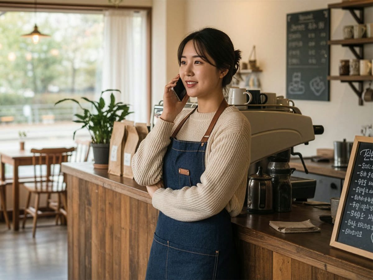 카페 PG단말기 결제 장면